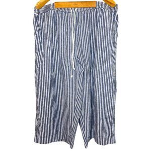 BeachLunchLounge Margot Nordstrom Linen Stripped Capris Sz: XXL